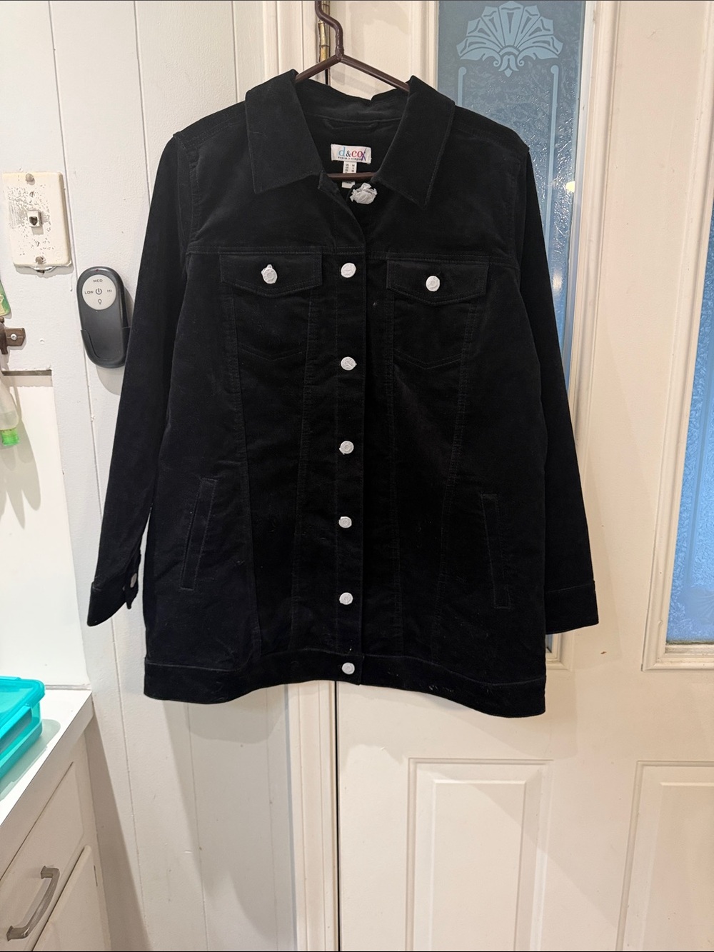 Denim&Co Black Button-Front Jean Jacket